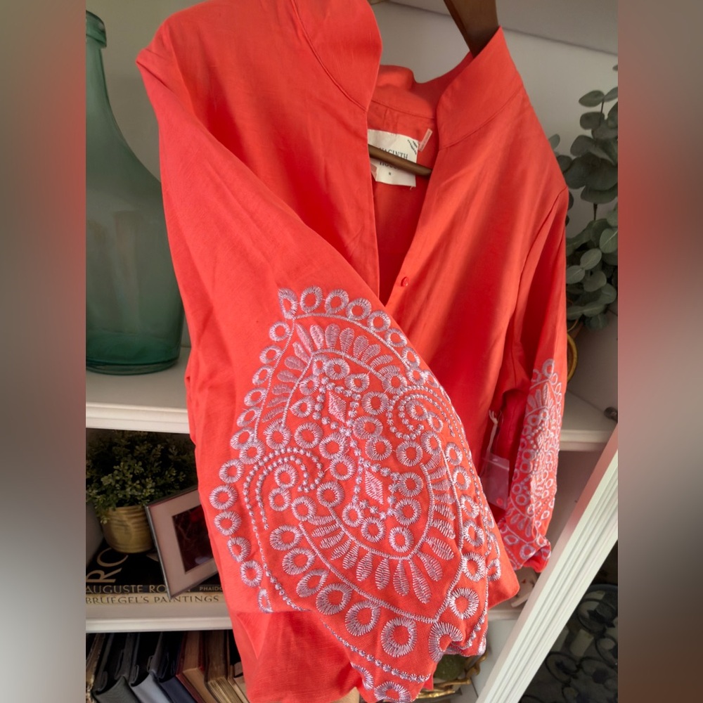 Tuckernuck coral caftan dress size M - Picture 3 of 5